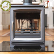 BURNT GREY - Ecosy+ Hampton 6.4 Double Sided, Defra Approved, Eco Design Approved, Wood Burning Stove