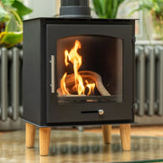 New - Leo X Pure Bio Stove + Ceramic Logs Kit