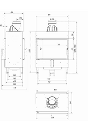 Steel fireplace LUCY TUNNEL 14 kW Ø 200