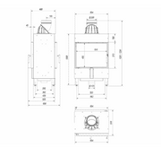 Steel fireplace LUCY TUNNEL 12 kW Ø 200