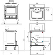 Black Enamel 18-21kw Multi Fuel Back Boiler Stove Aidan Eco - design